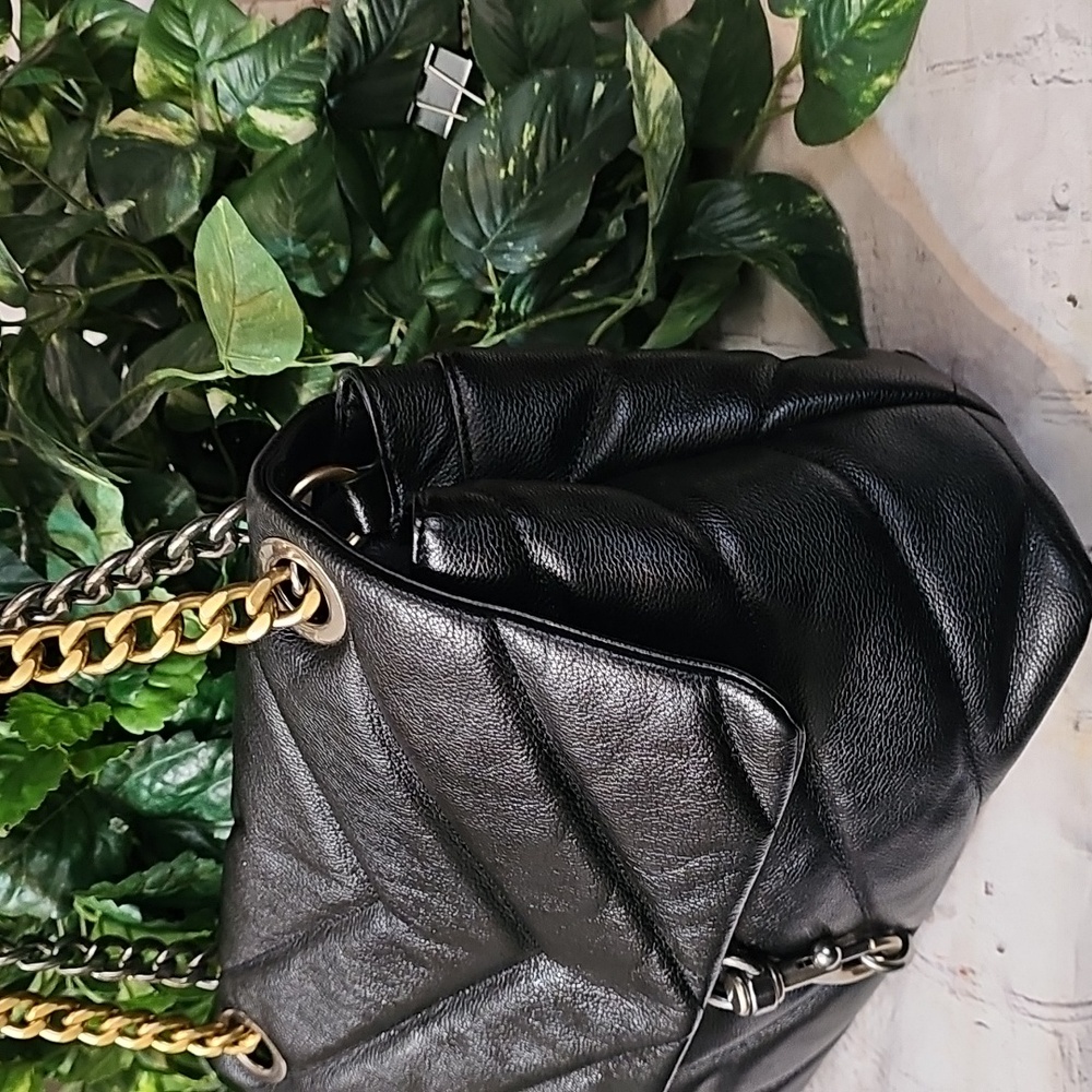 Rebecca Minkoff NWT 2 Faced Edie Black Maxi Quilted Chain Crossbody/Shoulder Bag - Picture 5 of 16